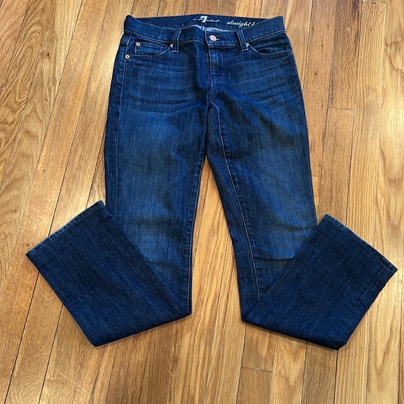 7 For All Mankind “The Straight Leg” Woman's denim blue jeans/low rise -… - Picture 1 of 11